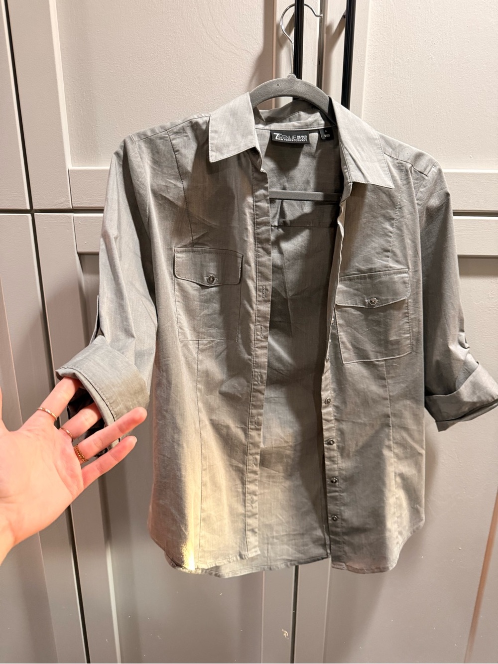 New York & Company Men's Gray Button-Down Shirt